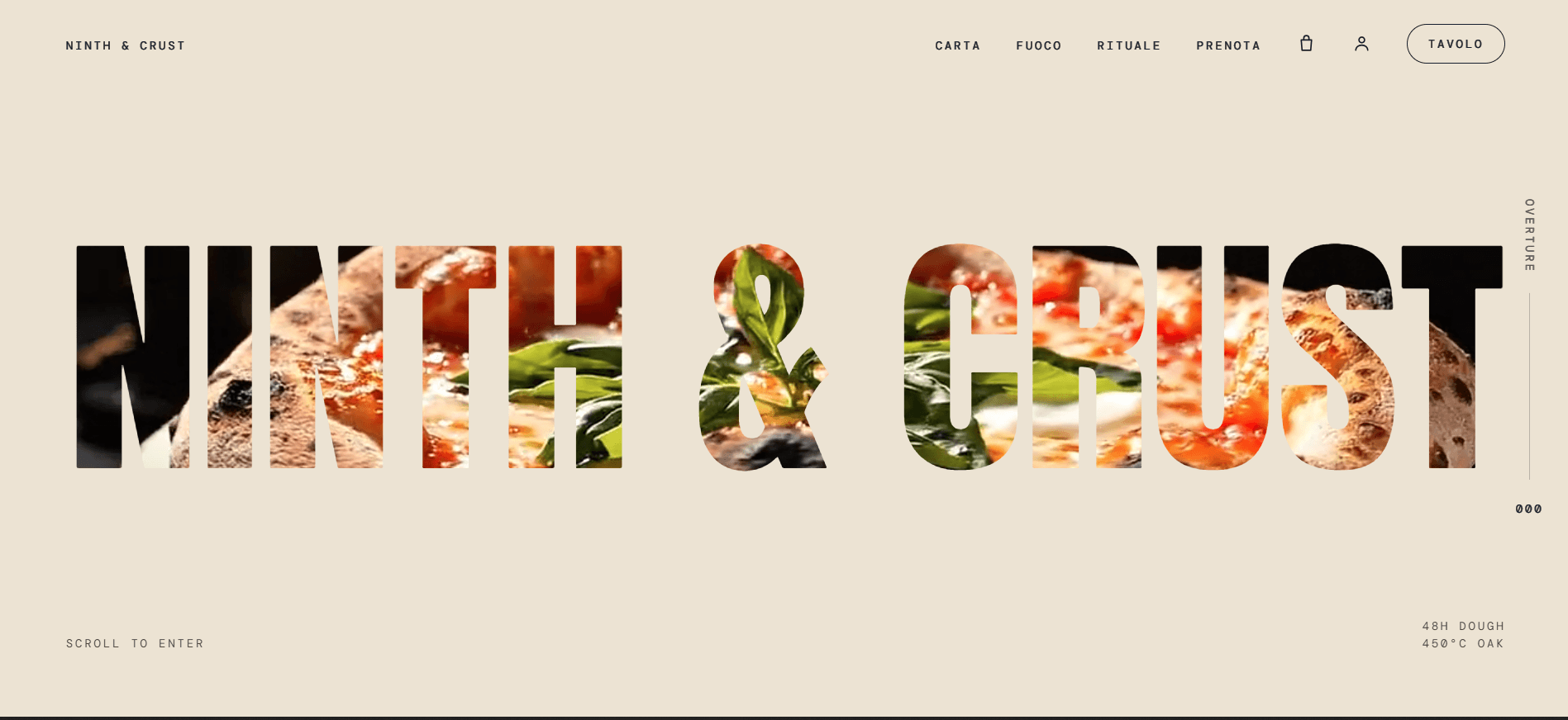 Ninth & Crust ordering site, built by AccelienTech